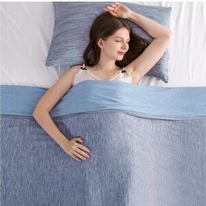 Elegear Revolutionary Cooling Blue Blanket🛏️Queen 79"L x 86"W